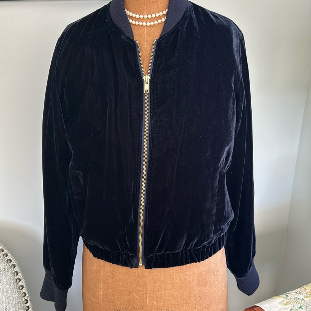 Navy blue velvet jacket